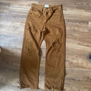 Urban outfitters brown ripped jeans